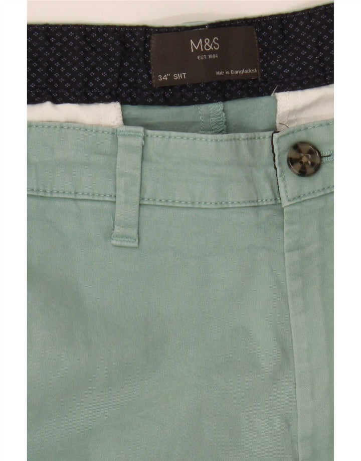 Pantaloncini chino da uomo Marks & Spencer W34 grandi in cotone verde