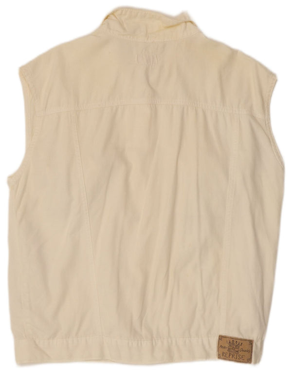 Gilet in denim da donna Reprise UK 16 grande bianco sporco