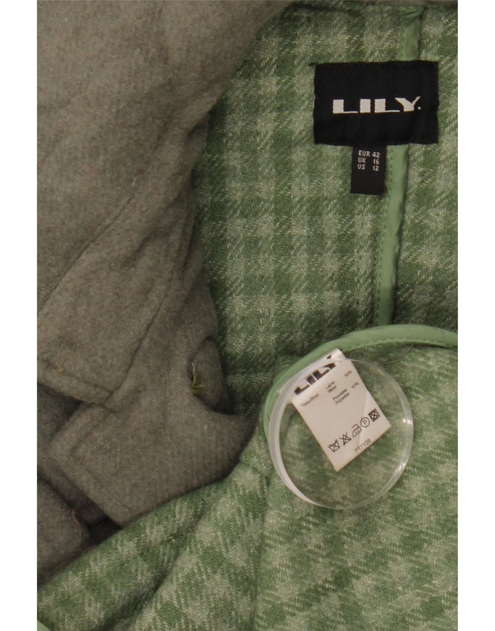 Montgomery con cappuccio da donna VINTAGE UK 16 grande lana grigia