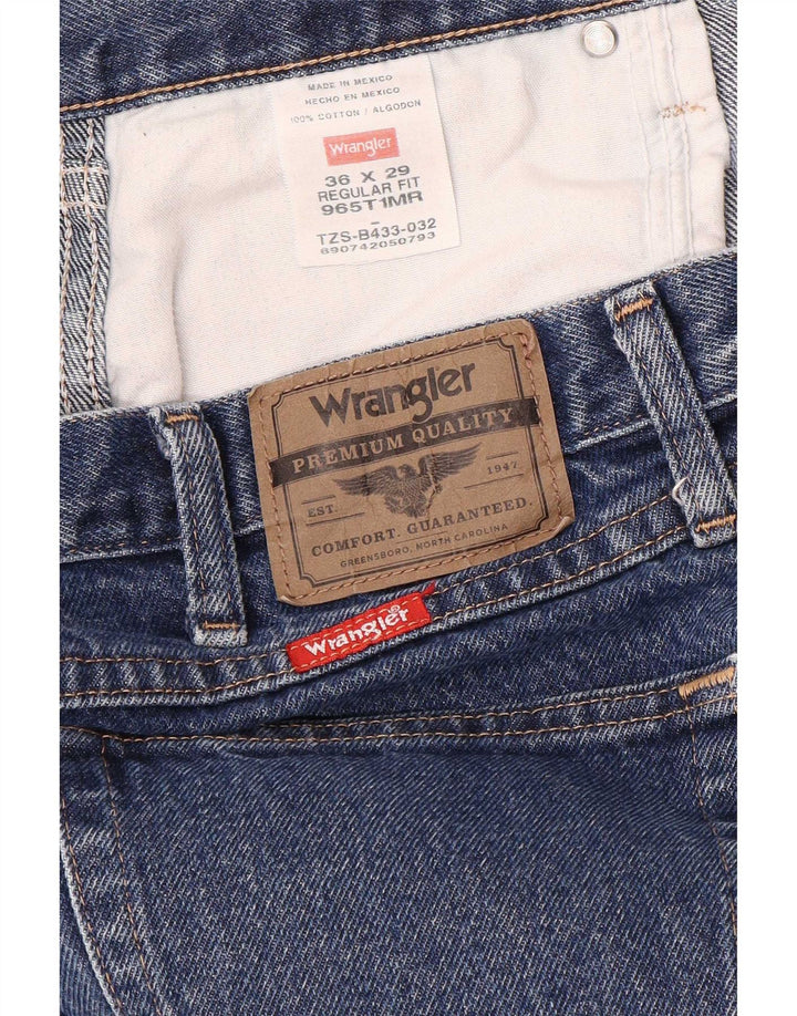 Jeans dritti da uomo Wrangler vestibilità regolare W36 L29 cotone blu