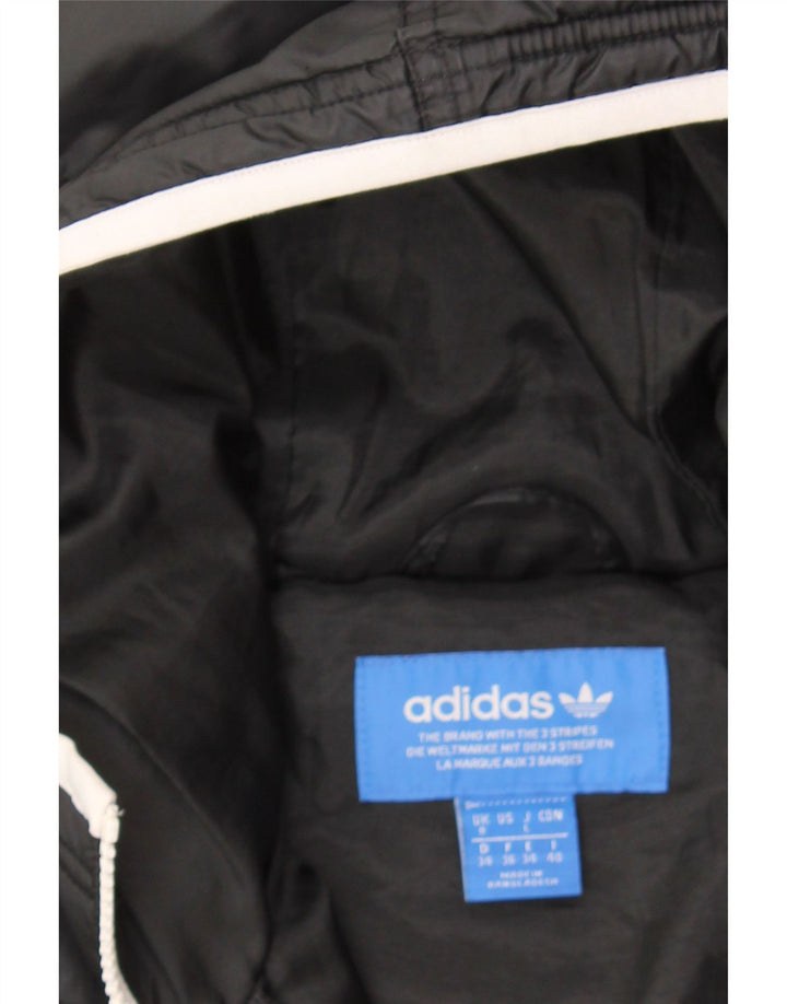 ADIDAS Womens Hooded Padded Jacket UK 8 Small Black Polyester Vintage Adidas and Second-Hand Adidas from Messina Hembry 