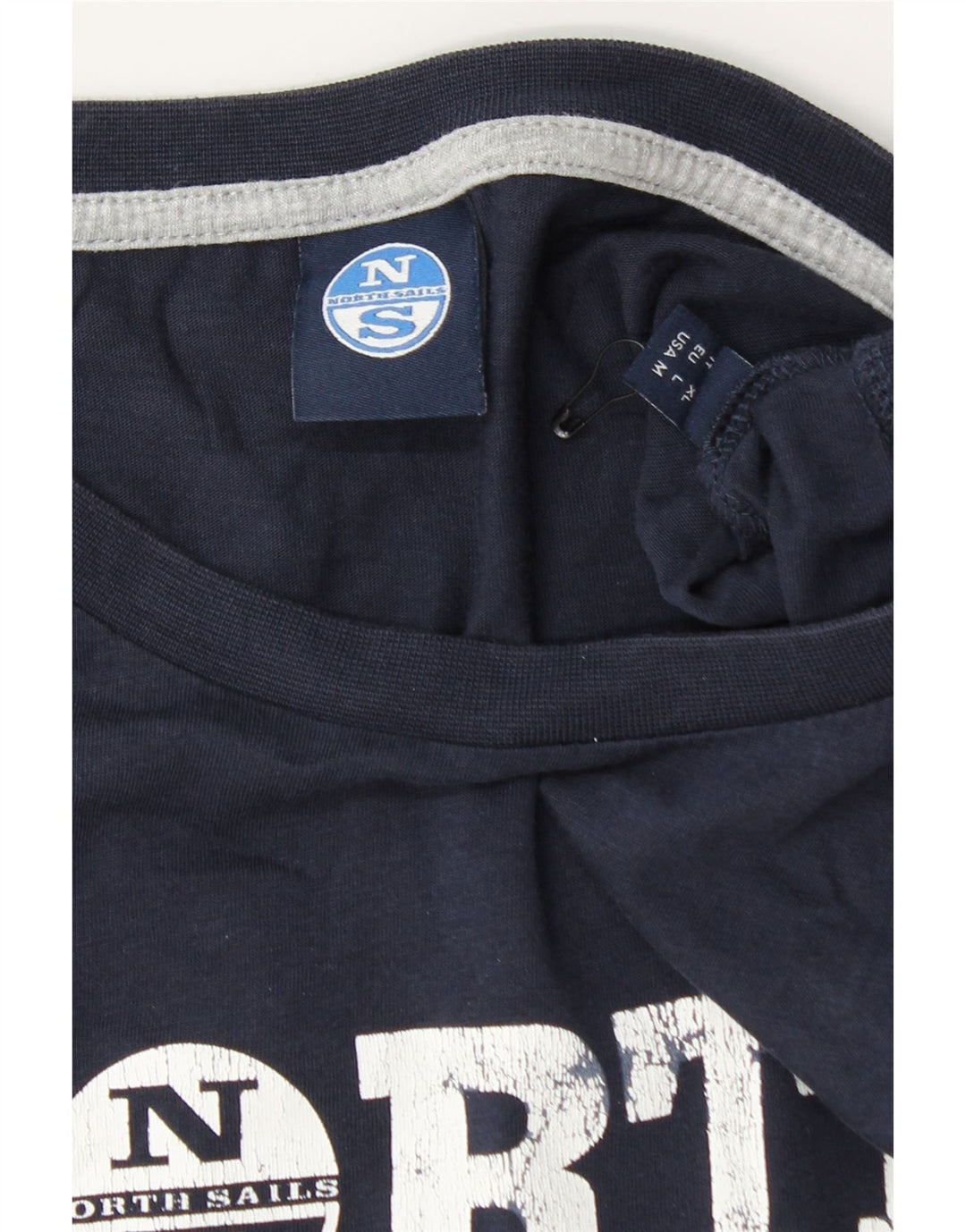 T-shirt grafica da uomo North Sails Top Large in cotone blu navy