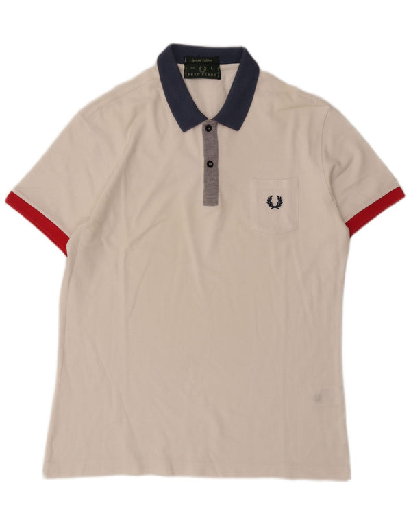 Fred Perry Mens Rugby Polo Shirt Large White Cotton