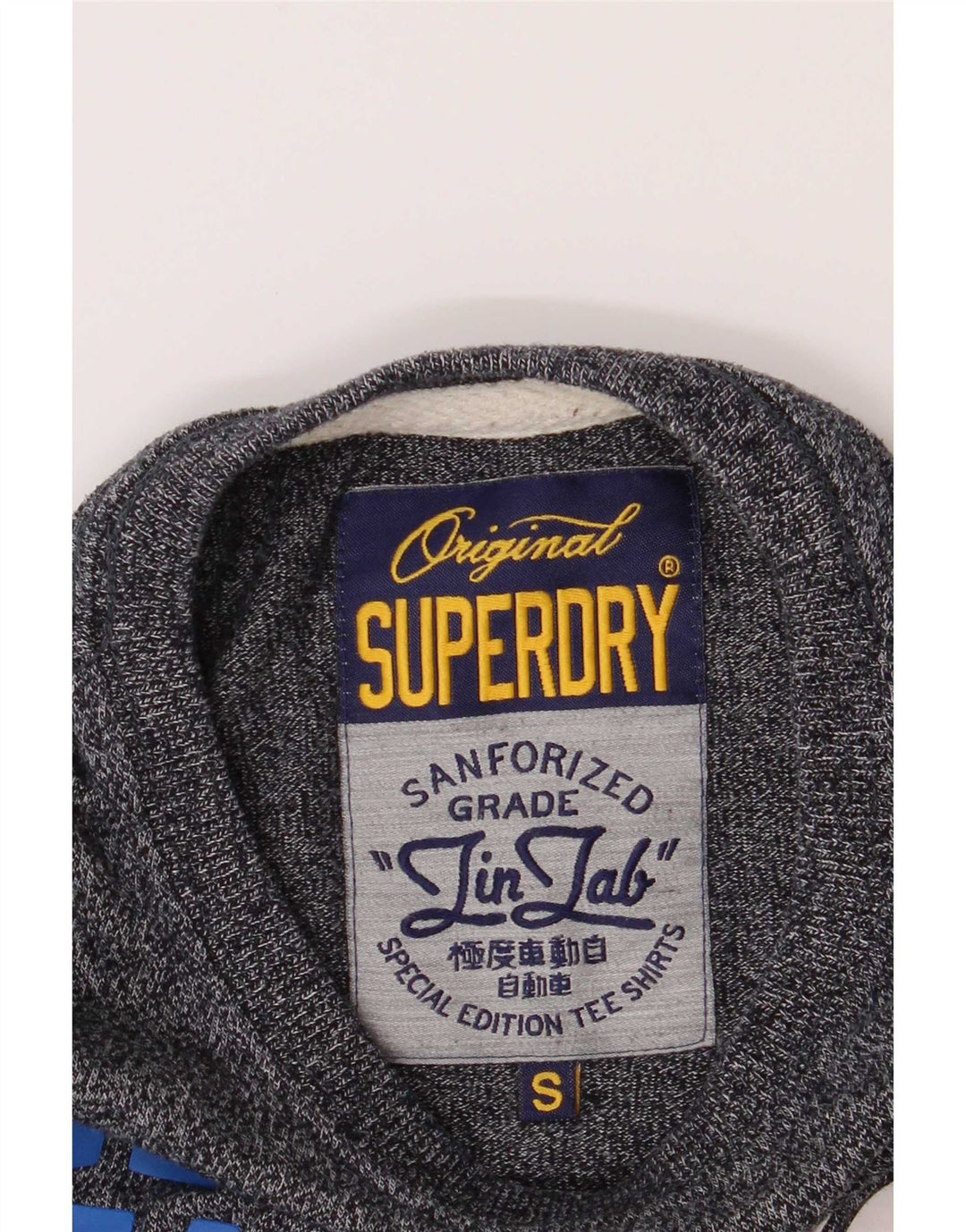 T-shirt grafica da uomo Superdry Top Small in cotone blu navy