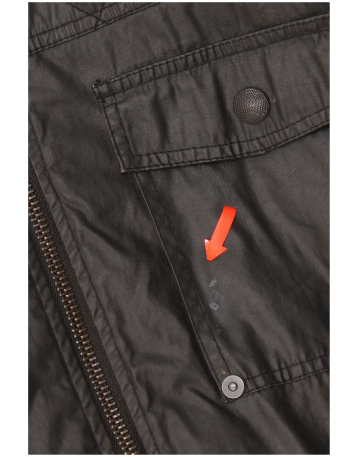 Giacca utilitaria vintage da uomo UK 40 grande cotone nero