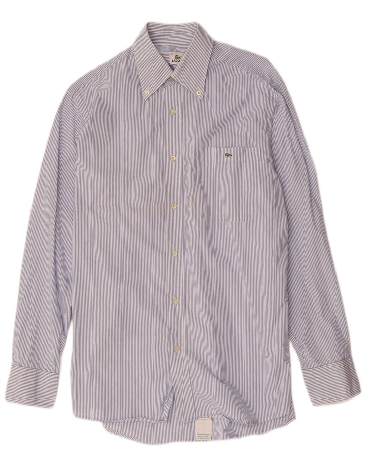 Camicia da uomo Lacoste taglia 39 cotone gessato blu medio