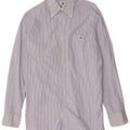 Camicia da uomo Lacoste taglia 39 cotone gessato blu medio