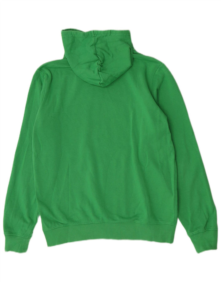 Maglione con cappuccio grafico da uomo Kappa in cotone verde medio