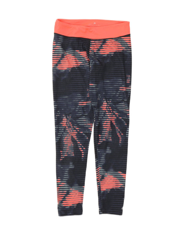 Adidas Crop Leggings da donna UK 8/10 Piccolo poliestere a righe blu