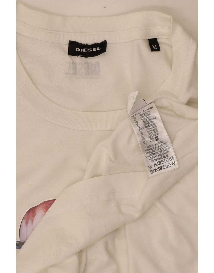 T-shirt grafica da uomo Diesel Top in cotone bianco medio