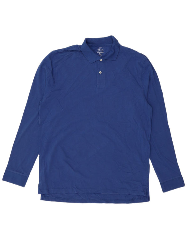 J. CREW Polo da uomo a maniche lunghe vestibilità classica XL in cotone blu