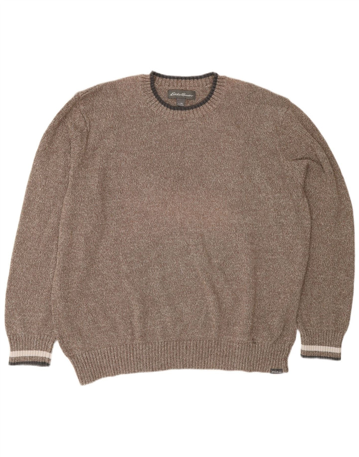 Maglione maglione girocollo da uomo Eddie Bauer 2XL cotone marrone