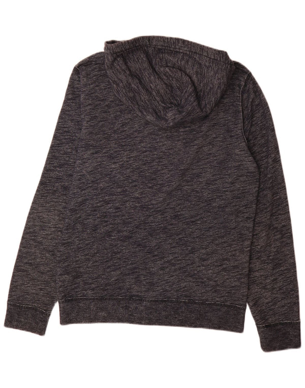 Maglione con cappuccio e zip grafica da uomo Hollister in cotone blu navy medio