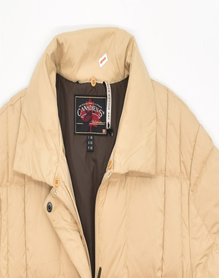 CANADIENS Womens Padded Coat It 46 Large Beige Polyester | Vintage | Thrift | Second-Hand | Used Clothing | Messina Hembry 