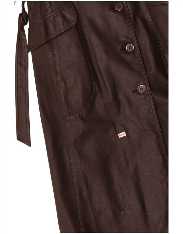 Cappotto in pelle da donna VINTAGE UK 12 Pelle marrone medio