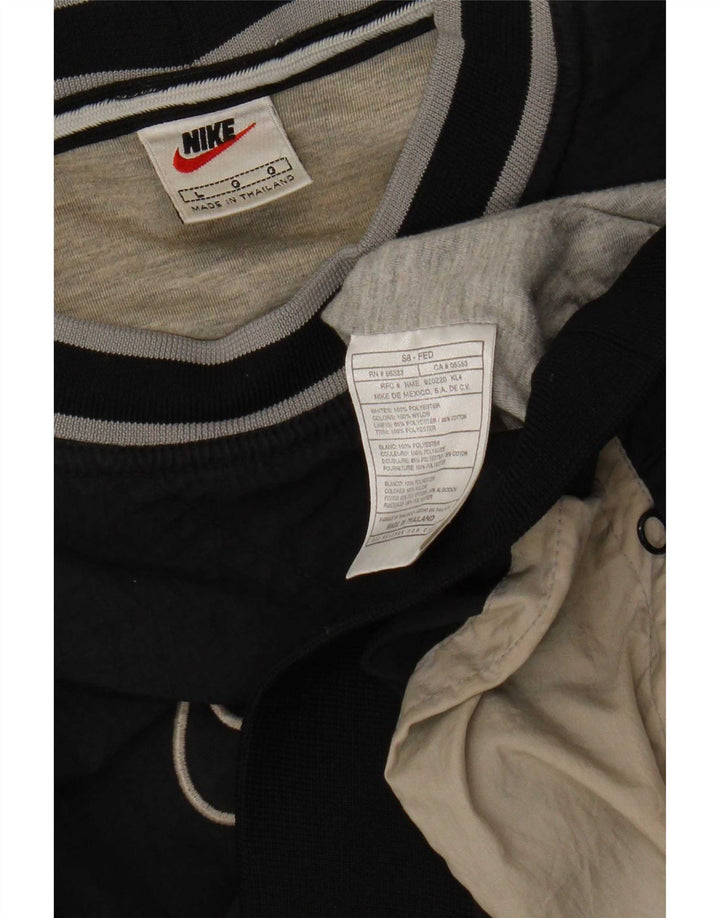Felpa con grafica Nike da uomo, grande, in poliestere color block nero