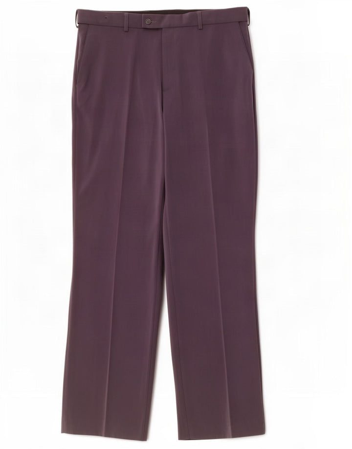 Pantaloni da abito dritti da uomo Farah W34 L32 poliestere grigio
