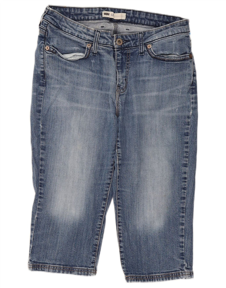 LEVI'S Jeans Capri da donna US 12 Large W31 L18 Blu Cotone