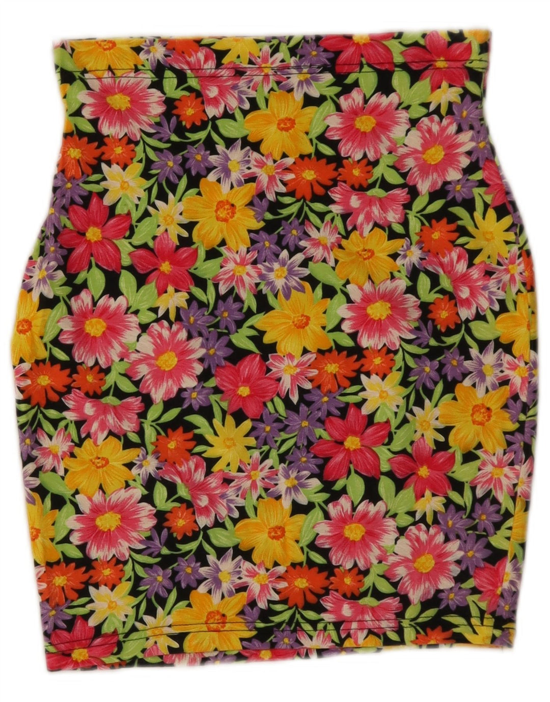 Gonna a tubino vintage da donna W28 media floreale multicolore