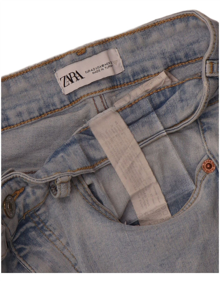 Jeans svasati da donna Zara EU 42 Large W32 L27 cotone blu
