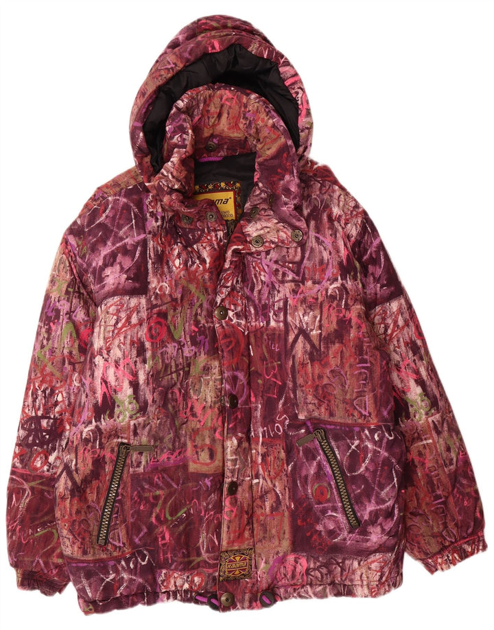 Giacca imbottita con cappuccio Kaama da uomo con motivo astratto IT 44 XS multicolore