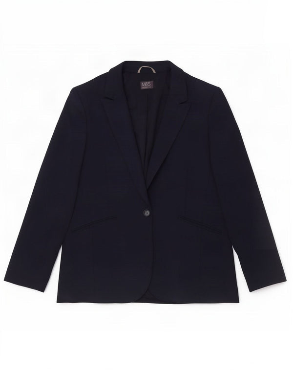 Giacca blazer a 1 bottone Marks & Spencer da donna UK 22 3XL poliestere blu navy