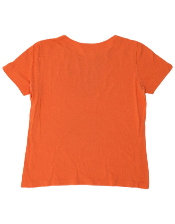 T-shirt da donna Lacoste taglia superiore 48 XL in cotone arancione
