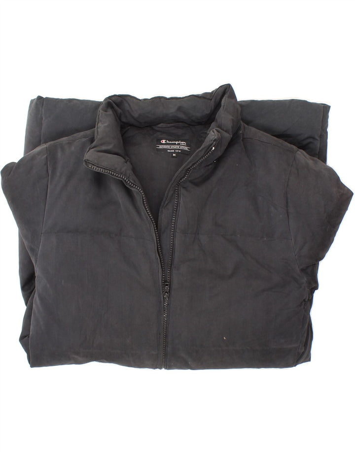 CHAMPION Womens Padded Coat UK 14 Medium Black Polyester Vintage Champion and Second-Hand Champion from Messina Hembry 