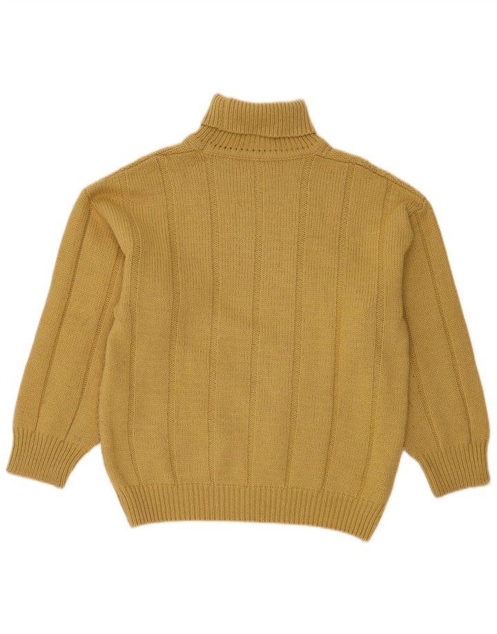 Maglione maglione collo alto da donna VINTAGE IT 48 XL lana gialla