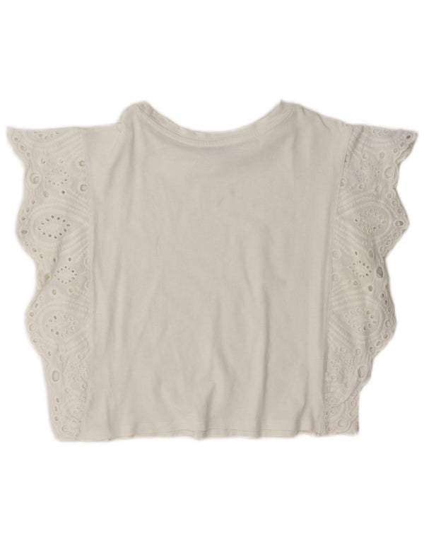 T-shirt Zara da donna Top UK 10 piccola bianca