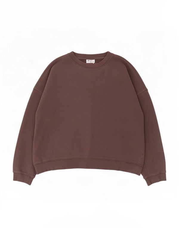 Topshop Donna Crop Felpa Oversize Maglione UK 14 Cotone Grigio Medio