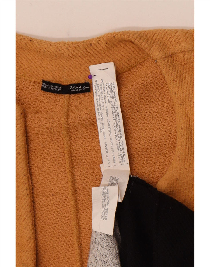 Maglione cardigan aperto da donna Zara UK 14 Poliestere color block beige medio