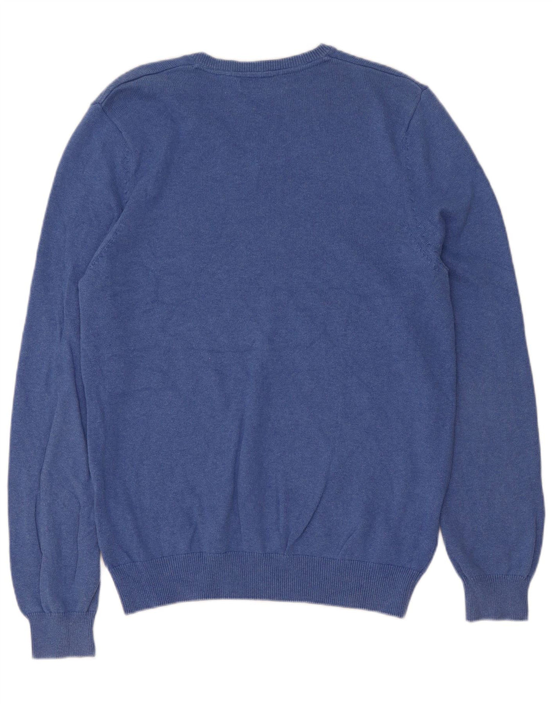 Maglione da uomo con scollo a V Marks & Spencer in cotone blu medio