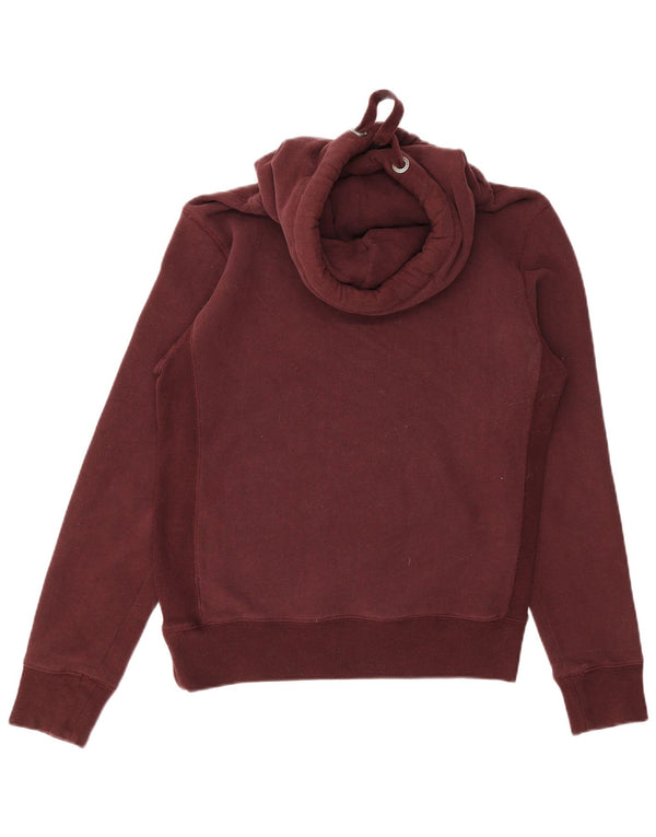 Felpa con cappuccio da donna Superdry UK 12 cotone bordeaux medio