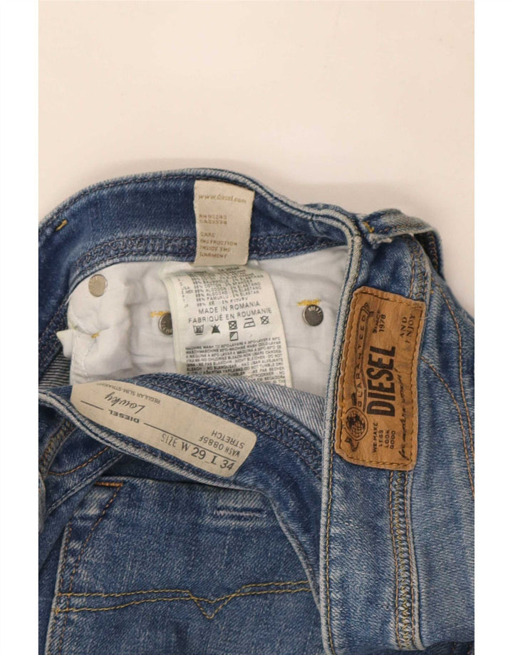 Jeans dritti slim regolari Lowky da donna Diesel W29 L34 cotone blu