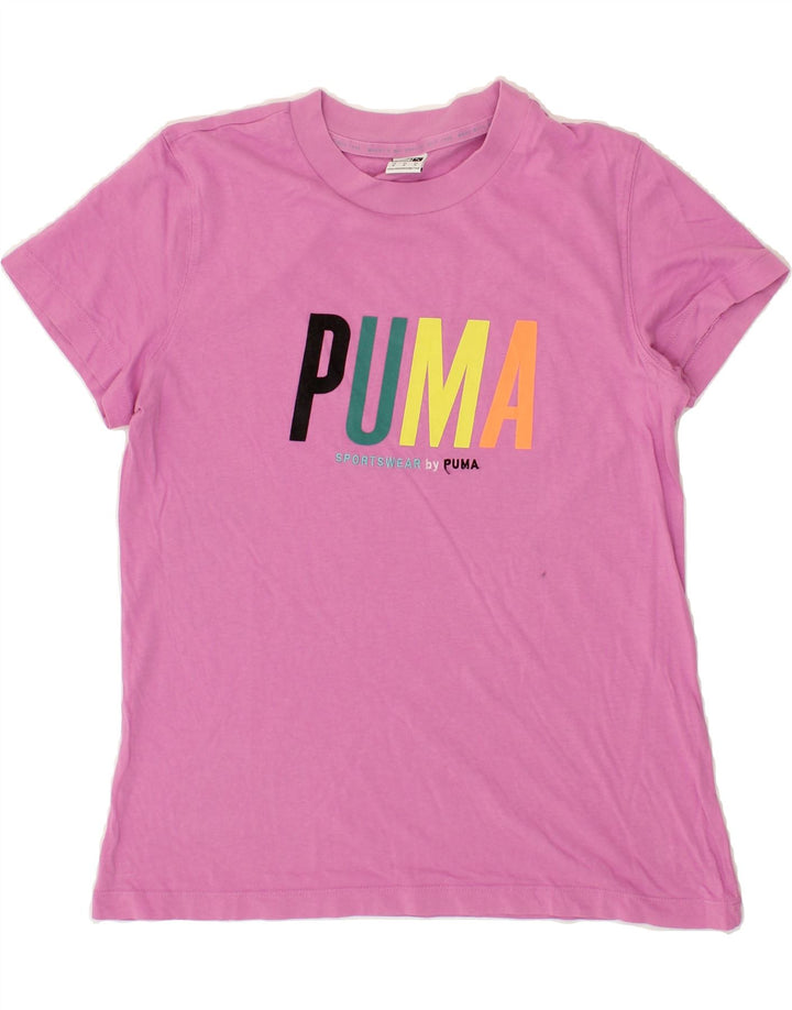 PUMA Womens Graphic T-Shirt Top UK 12 Medium Pink Vintage Puma and Second-Hand Puma from Messina Hembry 