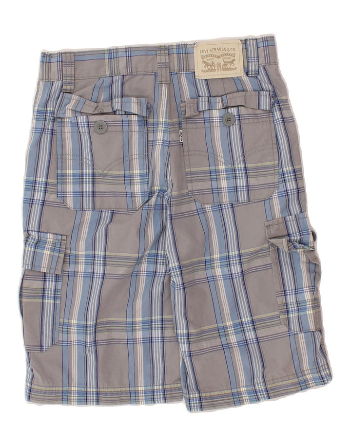LEVI'S Boys Cargo Shorts 13-14 Years W24  Grey Check Cotton Vintage Levi's and Second-Hand Levi's from Messina Hembry 