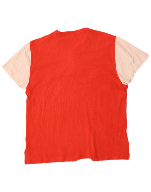 T-shirt grafica da uomo FILA Top rosso medio color block