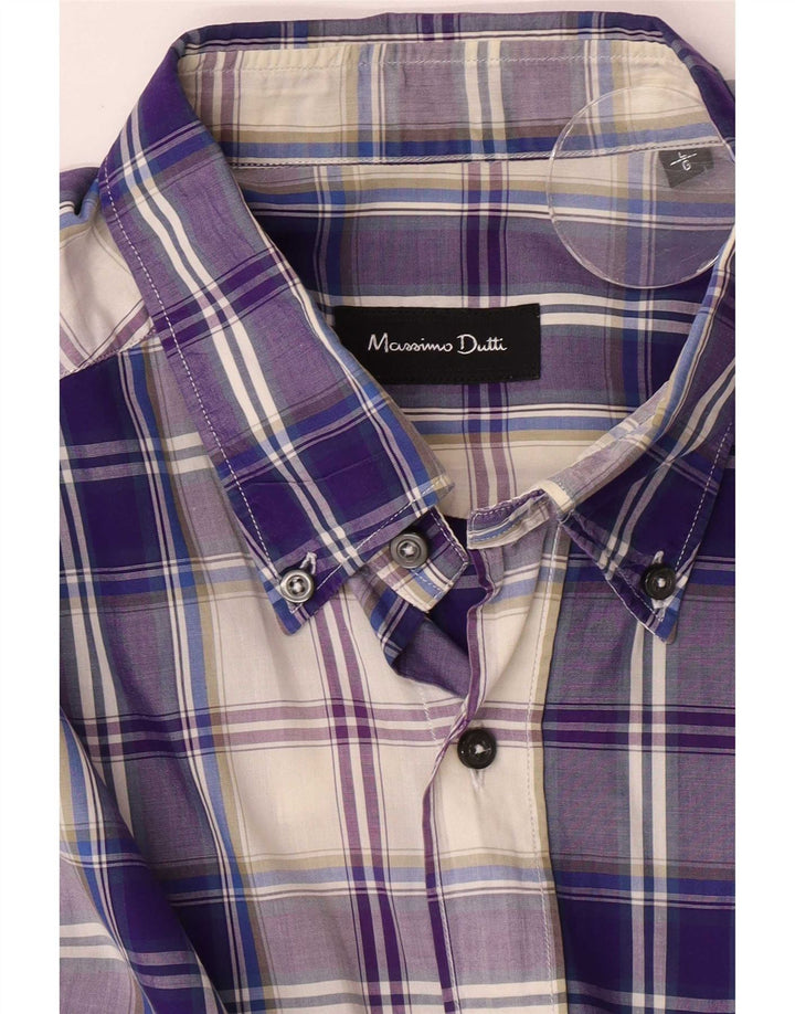 Camicia da uomo Massimo Dutti a quadri viola grandi