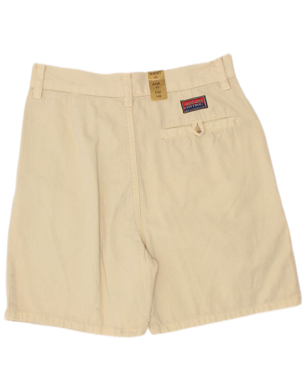 Pantaloncini chino vintage da bambino 10-11 anni W25 in cotone beige