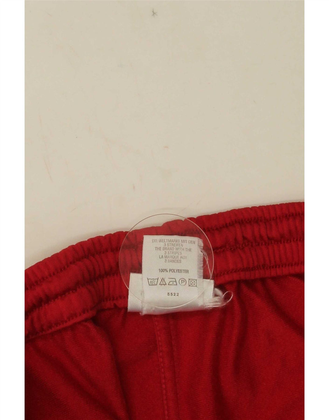 Pantaloni da tuta grafica Adidas da uomo in poliestere color block rosso medio