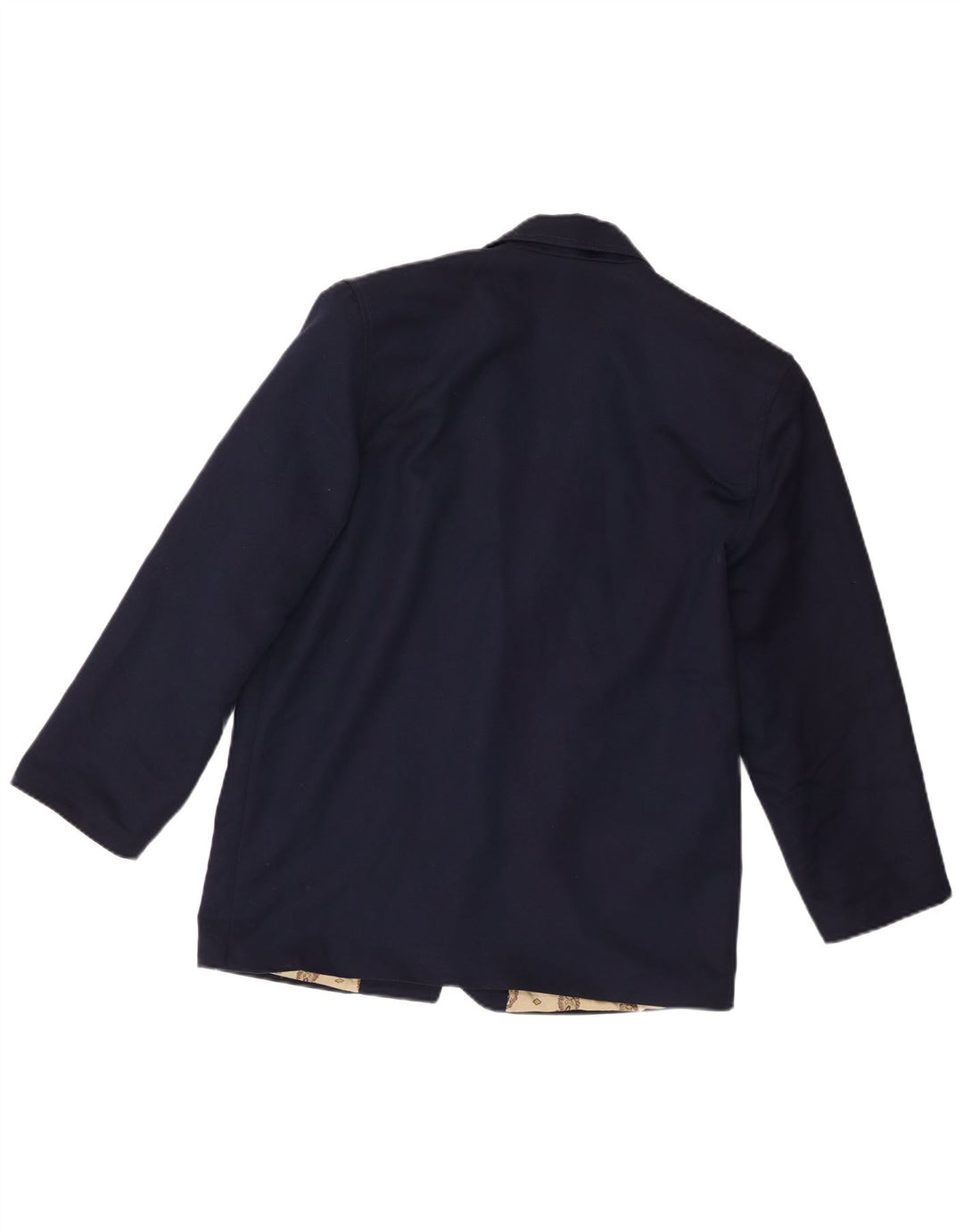 Giacca blazer vintage da donna a 1 bottone UK 14 poliestere blu navy medio