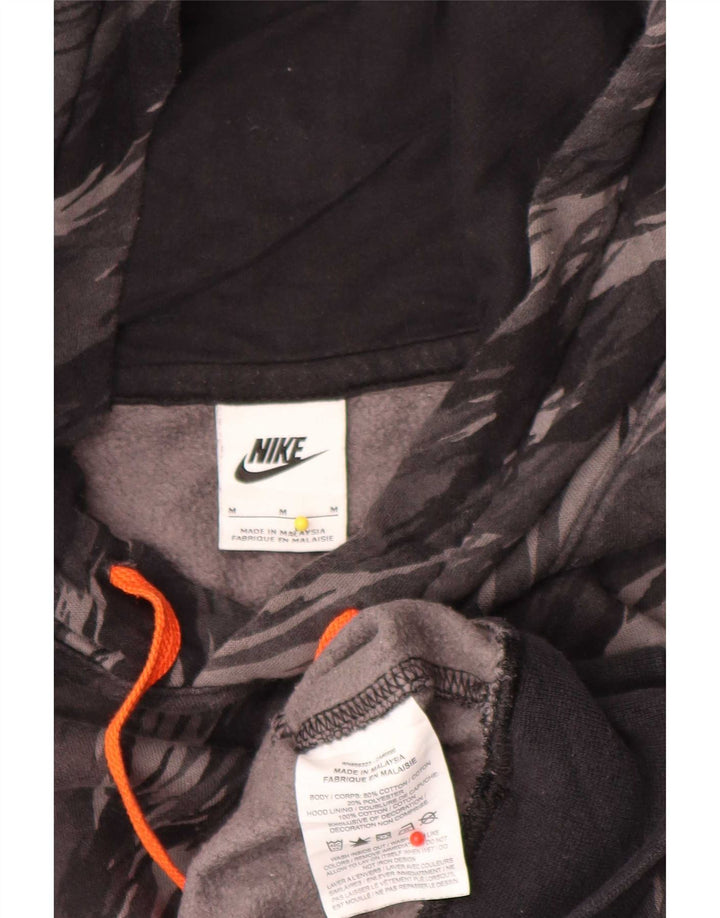 Felpa con cappuccio da uomo Nike in cotone mimetico grigio medio