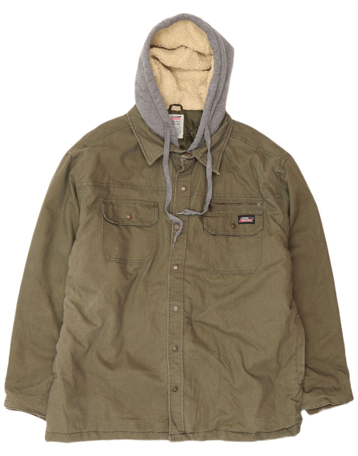 DICKIES Giacca utilitaria da uomo con cappuccio UK 42 XL Cotone color block kaki