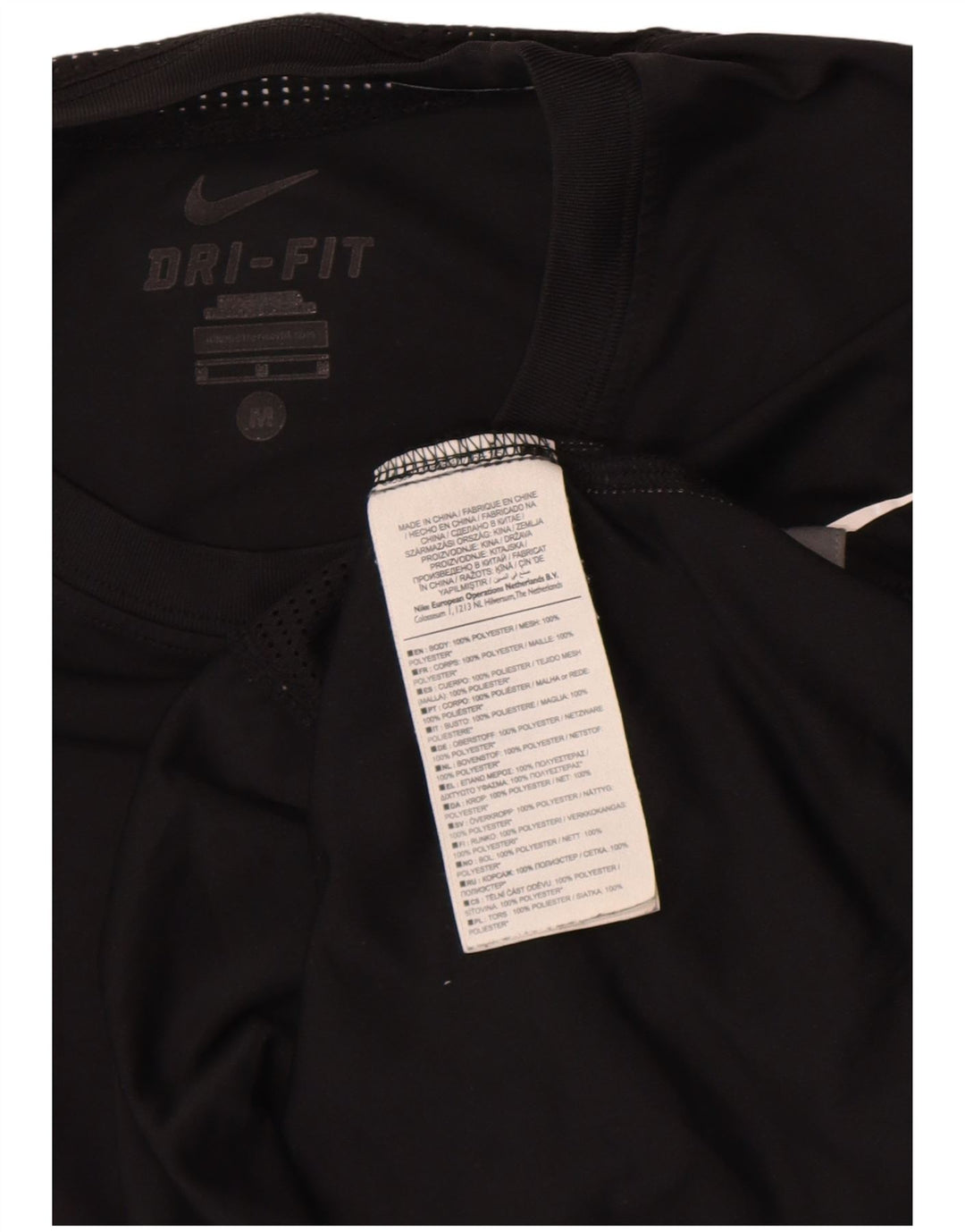 T-shirt Nike da uomo Dri Fit Top in poliestere a righe nere medie