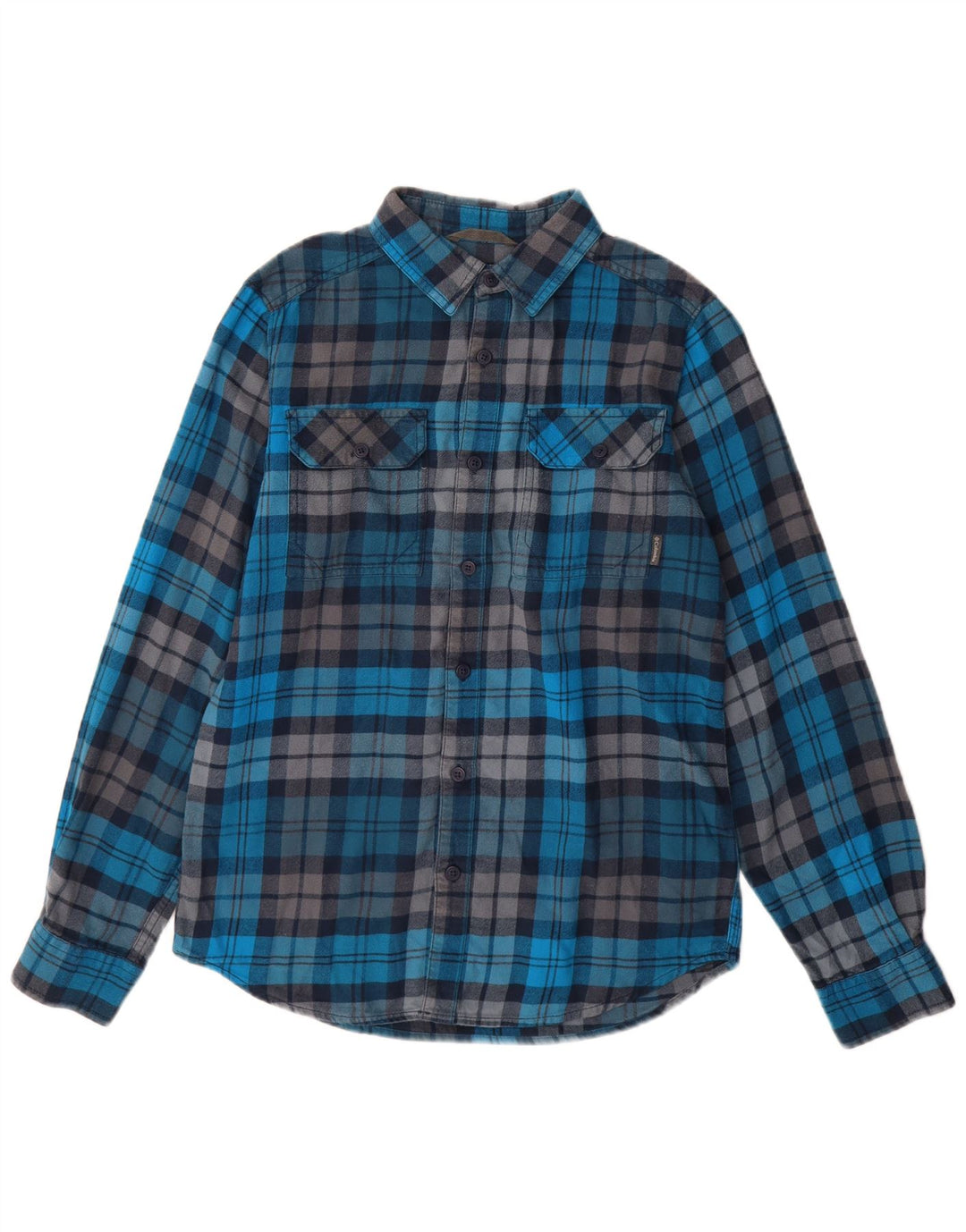 Camicia Columbia Omni-Wick in flanella da uomo, piccolo cotone a quadri blu