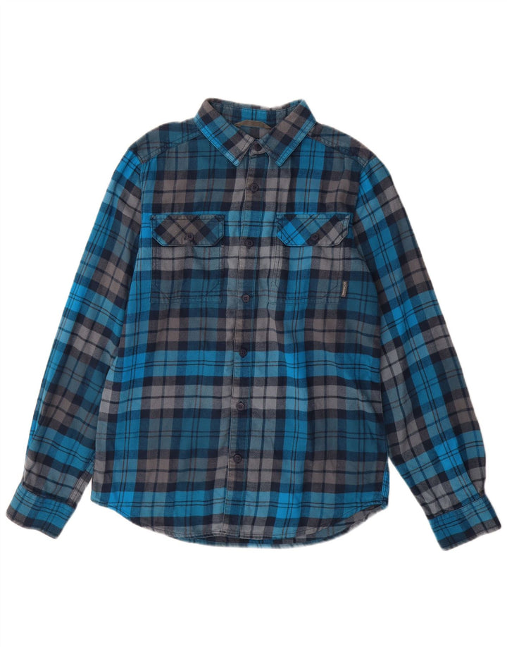 Camicia Columbia Omni-Wick in flanella da uomo, piccolo cotone a quadri blu