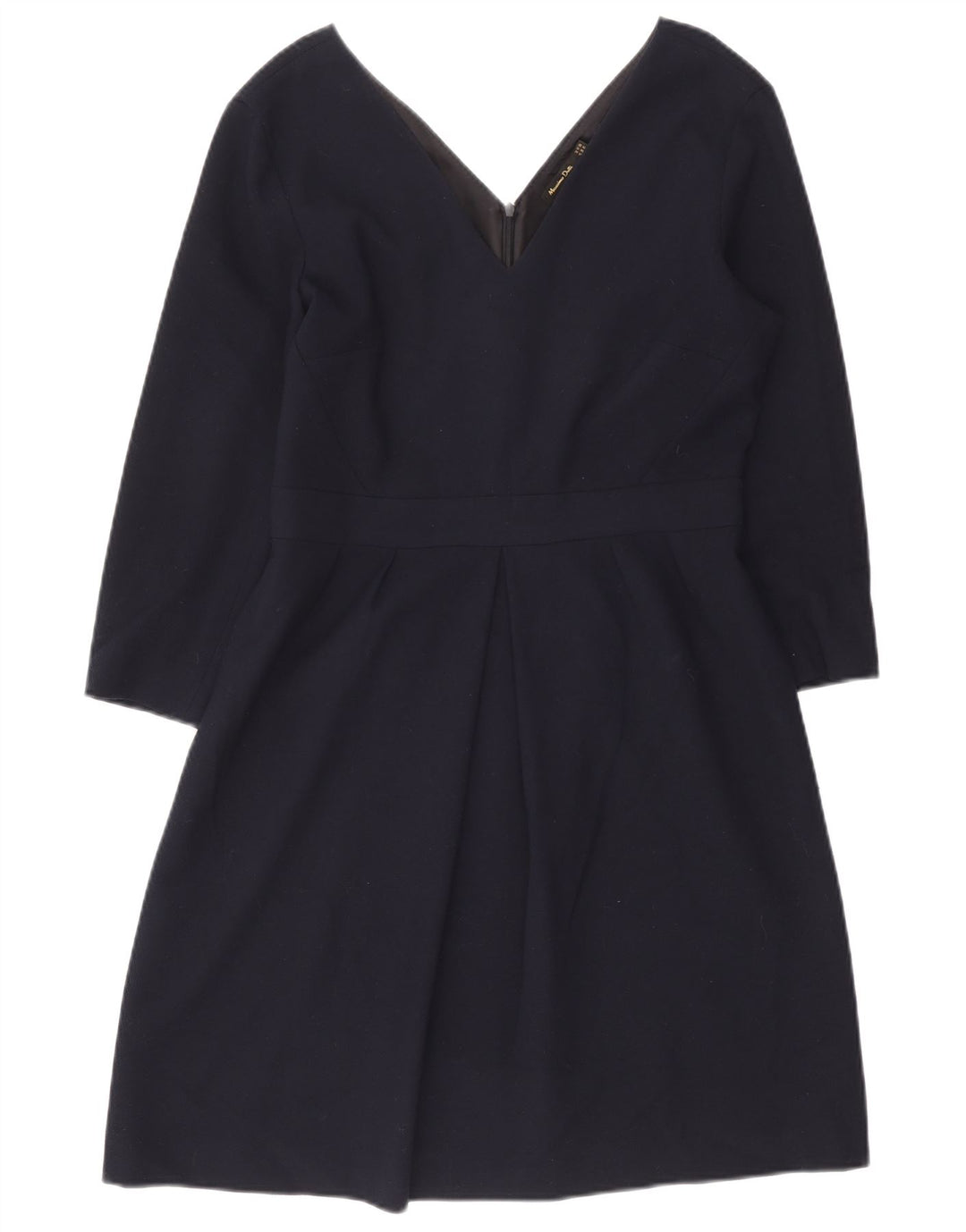 Abito da donna a trapezio con maniche a 3/4 di Massimo Dutti EU 42 Large Blu Navy