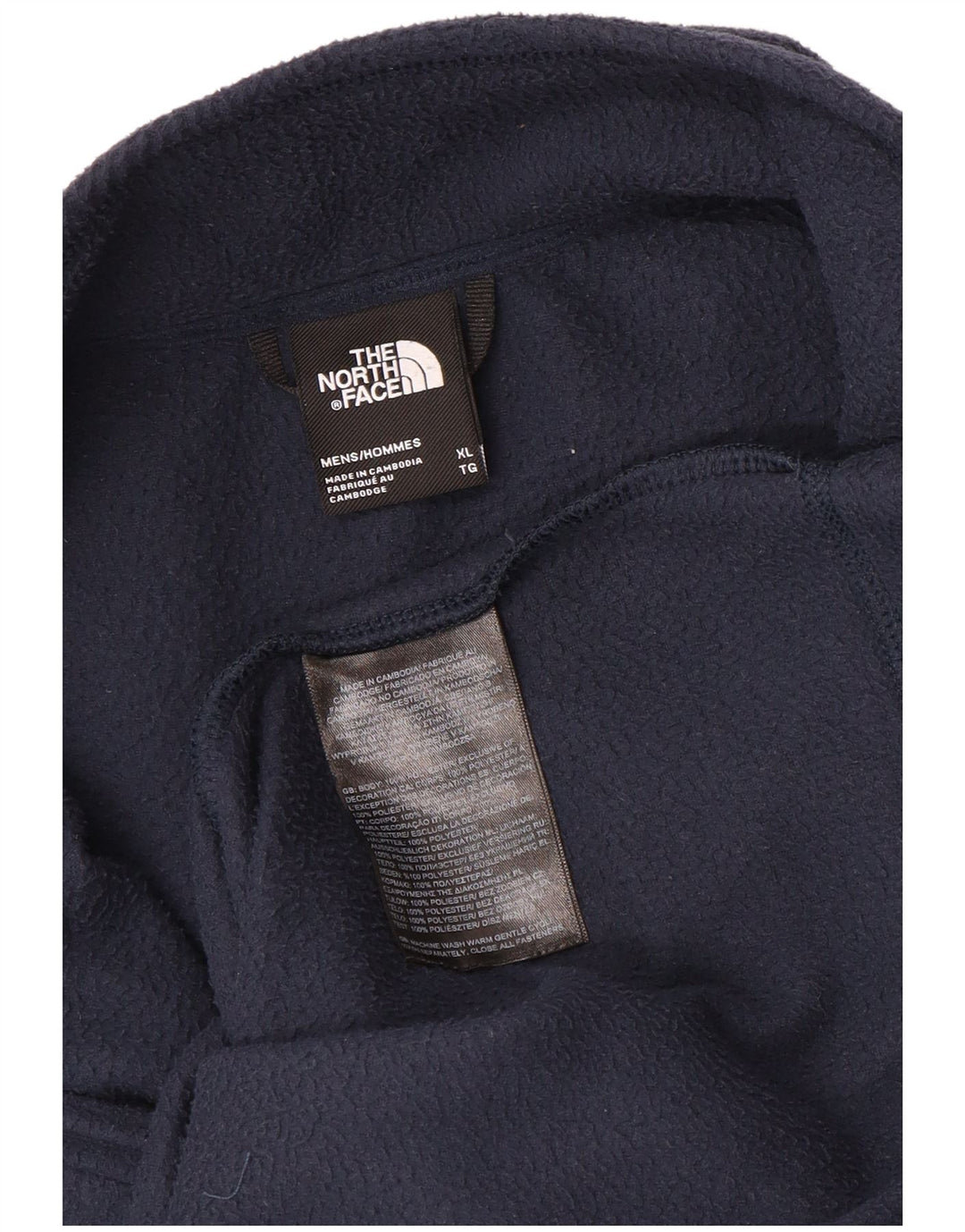 Maglione in pile da uomo The North Face con zip e collo XL in poliestere blu navy