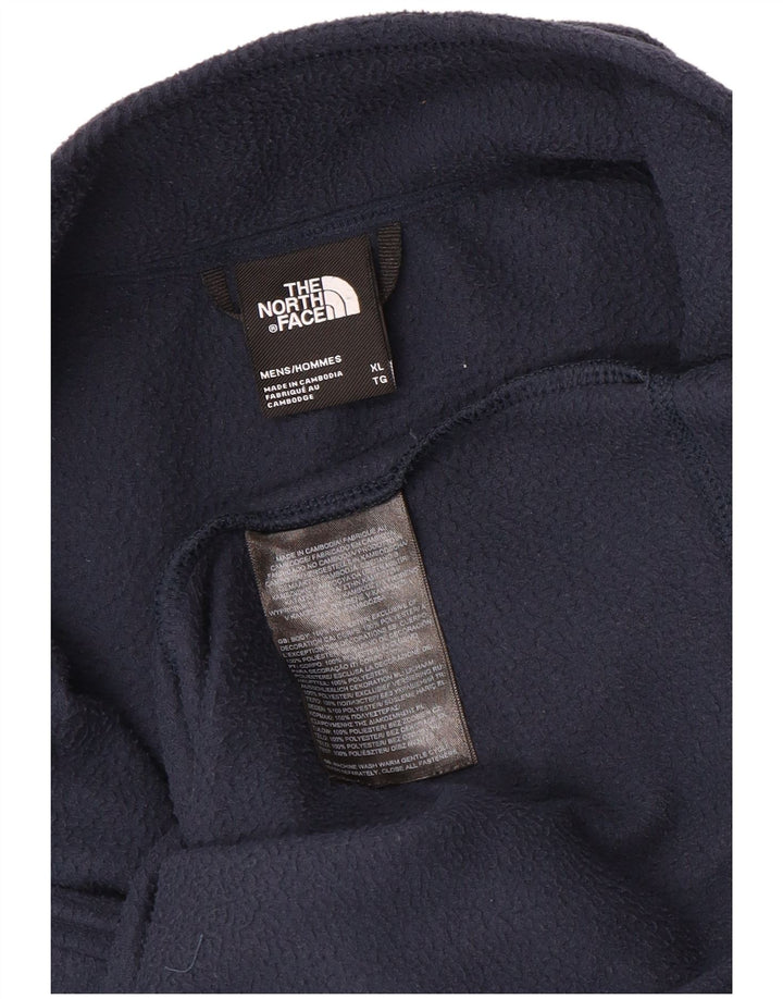 Maglione in pile da uomo The North Face con zip e collo XL in poliestere blu navy